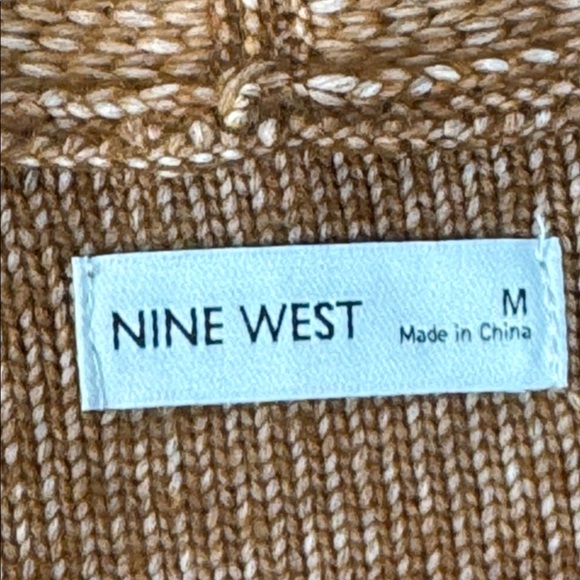 Nine West Sweater Brown Cardigan w/ Belt Long Length Wool Blend in Size M  NWT - Picture 14 of 15